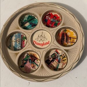 Vintage Disneyland Souvenir Metal Drink Serving Tray 1950s